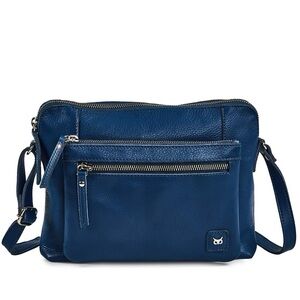 Wise Owl Genuine Leather Triple Zip Premium Sling Crossbody